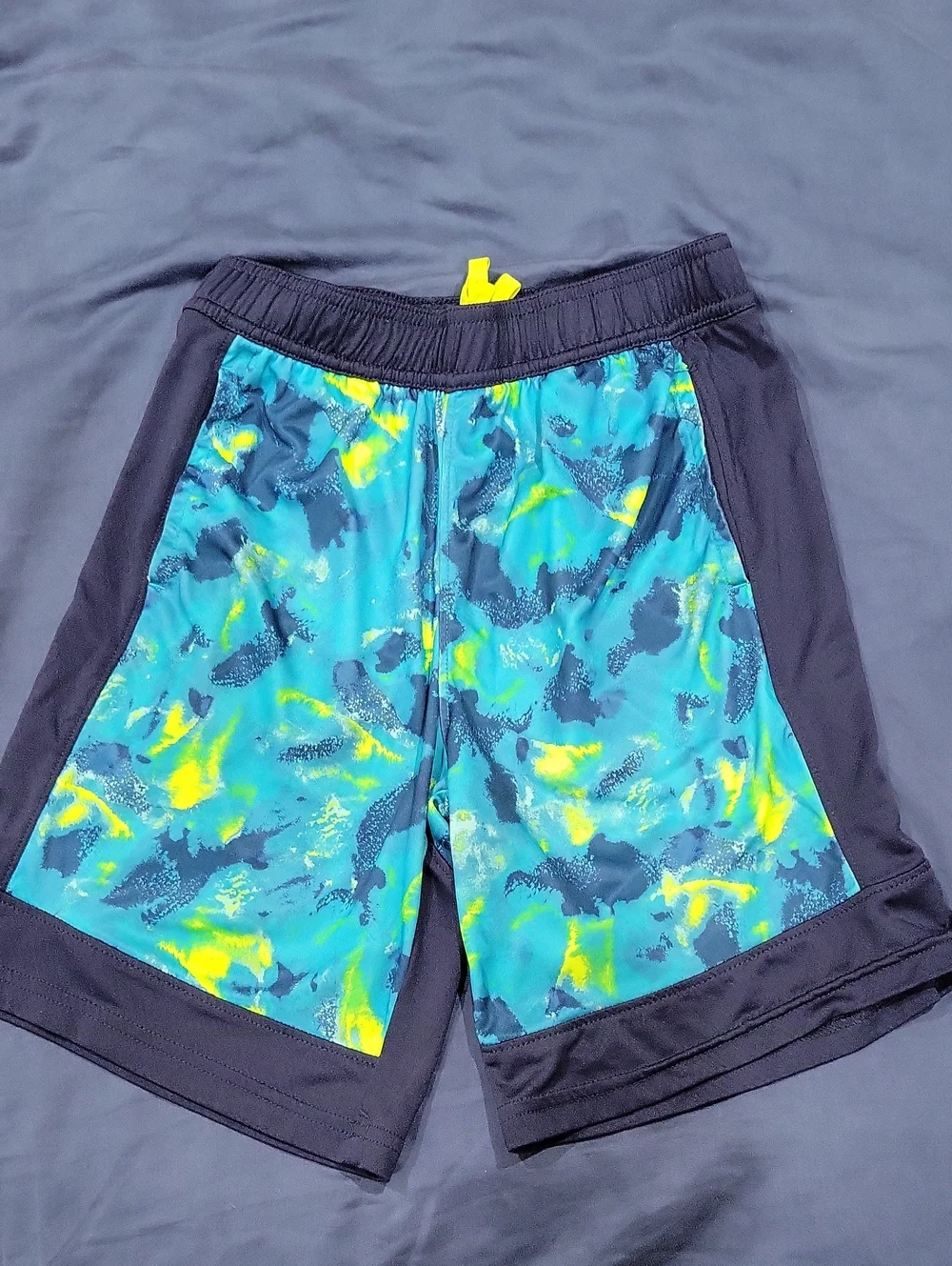 All In Motion Kid's Blue & Yellow Athletic Swim Shorts